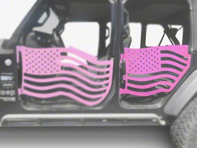 Steinjager Premium American Flag Rear Trail Doors; Pinky (20-24 Jeep Gladiator JT)