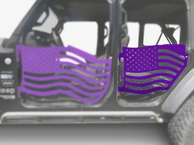 Steinjager Premium American Flag Rear Trail Doors; Sinbad Purple (20-24 Jeep Gladiator JT)