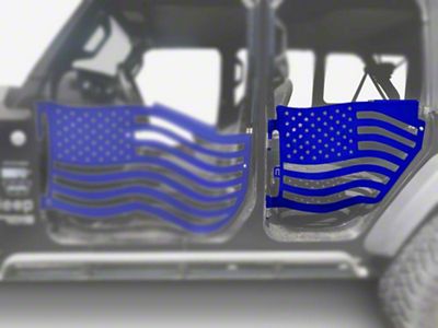 Steinjager Premium American Flag Rear Trail Doors; Southwest Blue (20-24 Jeep Gladiator JT)