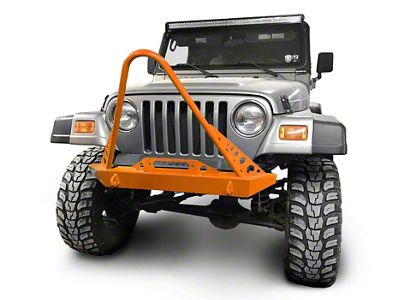 Steinjager Front Bumper with Stinger; Fluorescent Orange (97-06 Jeep Wrangler TJ)