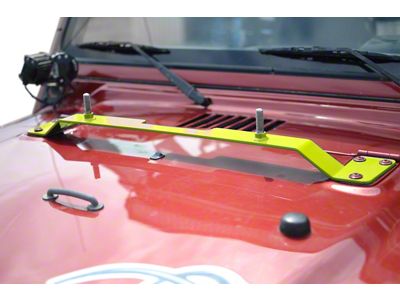 Steinjager High Lift Jack Hood Mount; Neon Yellow (97-06 Jeep Wrangler TJ)