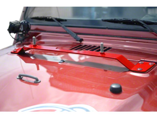 Steinjager High Lift Jack Hood Mount; Red Baron (97-06 Jeep Wrangler TJ)