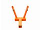 Steinjager Hitch Mounted Dual Flag Holder; Fluorescent Orange (18-24 Jeep Wrangler JL)