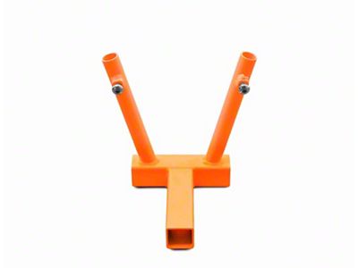 Steinjager Hitch Mounted Dual Flag Holder; Fluorescent Orange (97-06 Jeep Wrangler TJ)