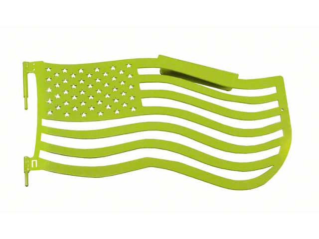 Steinjager Premium American Flag Front Trail Doors; Gecko Green (07-18 Jeep Wrangler JK)