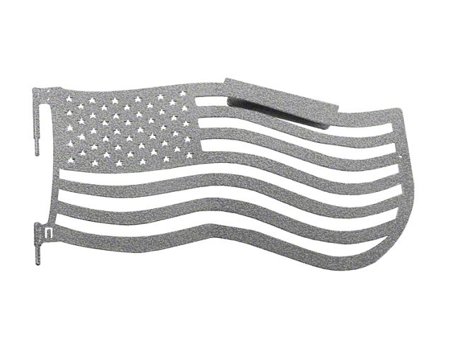 Steinjager Premium American Flag Front Trail Doors; Gray Hammertone (07-18 Jeep Wrangler JK)