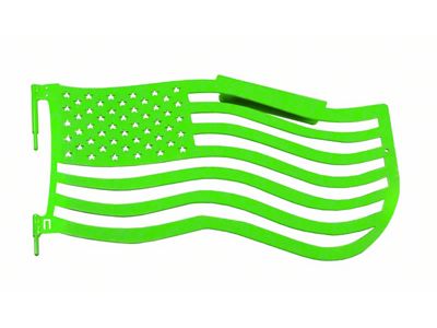 Steinjager Premium American Flag Front Trail Doors; Neon Green (07-18 Jeep Wrangler JK)