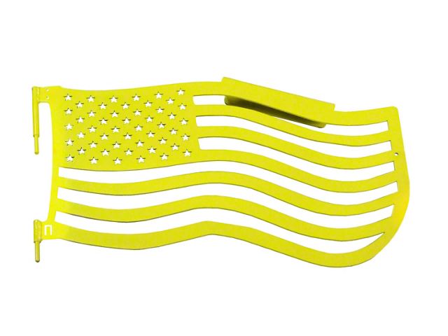 Steinjager Premium American Flag Front Trail Doors; Neon Yellow (07-18 Jeep Wrangler JK)