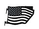 Steinjager Premium American Flag Rear Trail Doors; Bare Metal (07-18 Jeep Wrangler JK 4-Door)