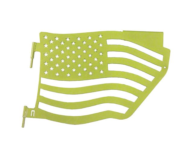 Steinjager Premium American Flag Rear Trail Doors; Gecko Green (07-18 Jeep Wrangler JK 4-Door)