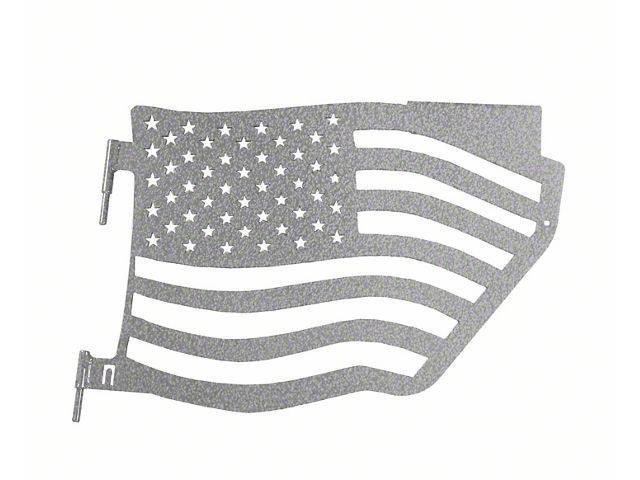 Steinjager Premium American Flag Rear Trail Doors; Gray Hammertone (07-18 Jeep Wrangler JK 4-Door)