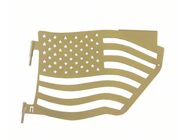 Steinjager Premium American Flag Rear Trail Doors; Military Beige (07-18 Jeep Wrangler JK 4-Door)