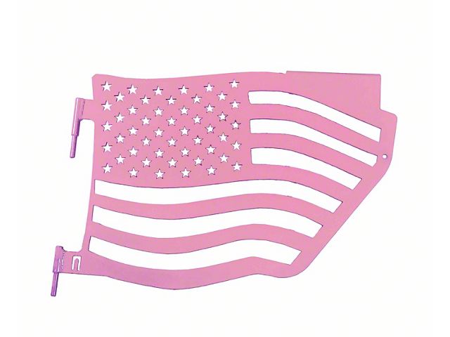 Steinjager Premium American Flag Rear Trail Doors; Pinky (07-18 Jeep Wrangler JK 4-Door)