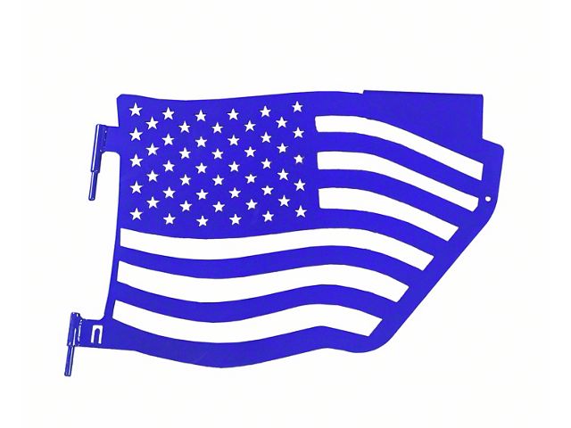 Steinjager Premium American Flag Rear Trail Doors; Southwest Blue (07-18 Jeep Wrangler JK 4-Door)