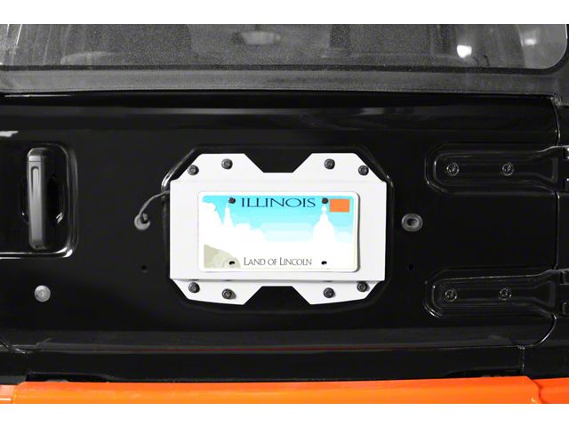 Steinjager Rear License Plate Relocator; Cloud White (18-24 Jeep Wrangler JL)