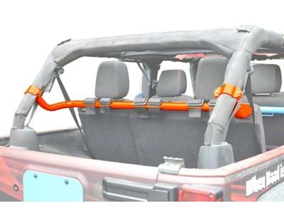 Steinjager Rear Seat Harness Bar; Fluorescent Orange (07-18 Jeep Wrangler JK 4-Door)