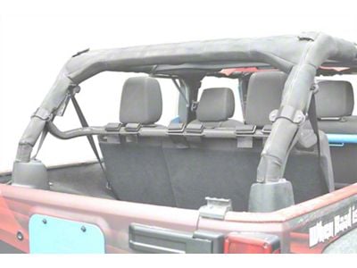 Steinjager Rear Seat Harness Bar; Gray Hammertone (07-18 Jeep Wrangler JK 4-Door)