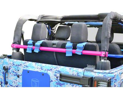 Steinjager Rear Seat Harness Bar; Hot Pink (07-18 Jeep Wrangler JK 2-Door)