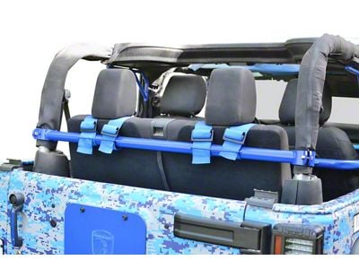 Steinjager Rear Seat Harness Bar; Southwest Blue (07-18 Jeep Wrangler JK 2-Door)