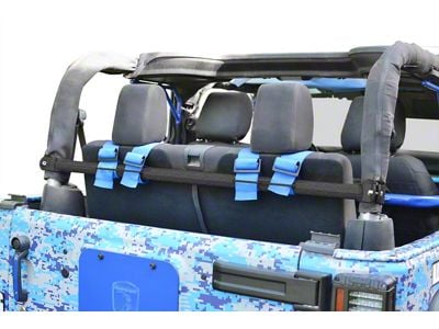 Steinjager Rear Seat Harness Bar; Texturized Black (07-18 Jeep Wrangler JK 2-Door)