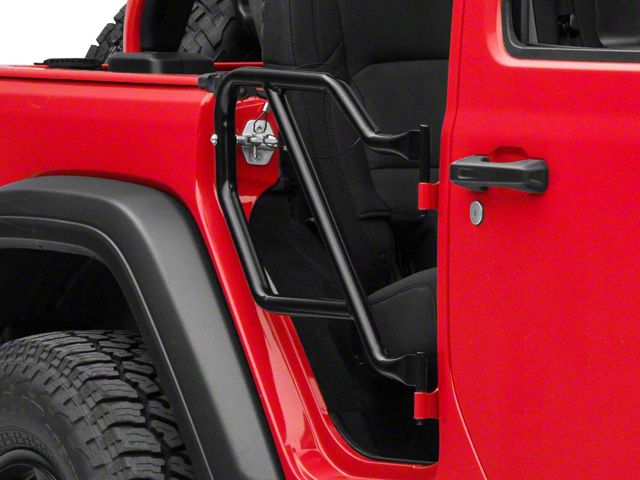 Steinjager Rear Trail Tube Doors; Black (18-24 Jeep Wrangler JL 4-Door)