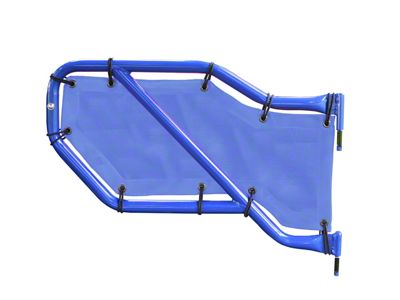 Steinjager Rear Tube Door Cargo Net Covers; Blue (18-24 Jeep Wrangler JL 4-Door)