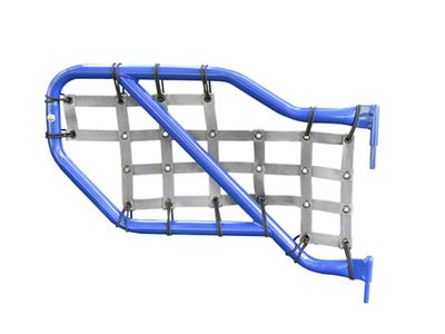 Steinjager Rear Tube Door Cargo Net Covers; Gray (18-24 Jeep Wrangler JL 4-Door)