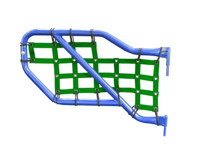 Steinjager Rear Tube Door Cargo Net Covers; Green (18-24 Jeep Wrangler JL 4-Door)