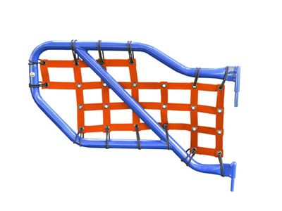 Steinjager Rear Tube Door Cargo Net Covers; Orange (18-24 Jeep Wrangler JL 4-Door)