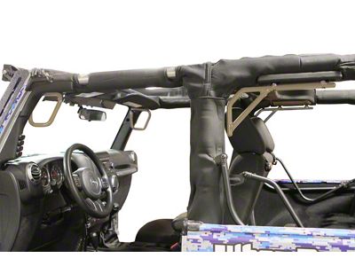 Steinjager Rigid Wire Form Front and Rear Grab Handles; Military Beige (07-18 Jeep Wrangler JK 2-Door)