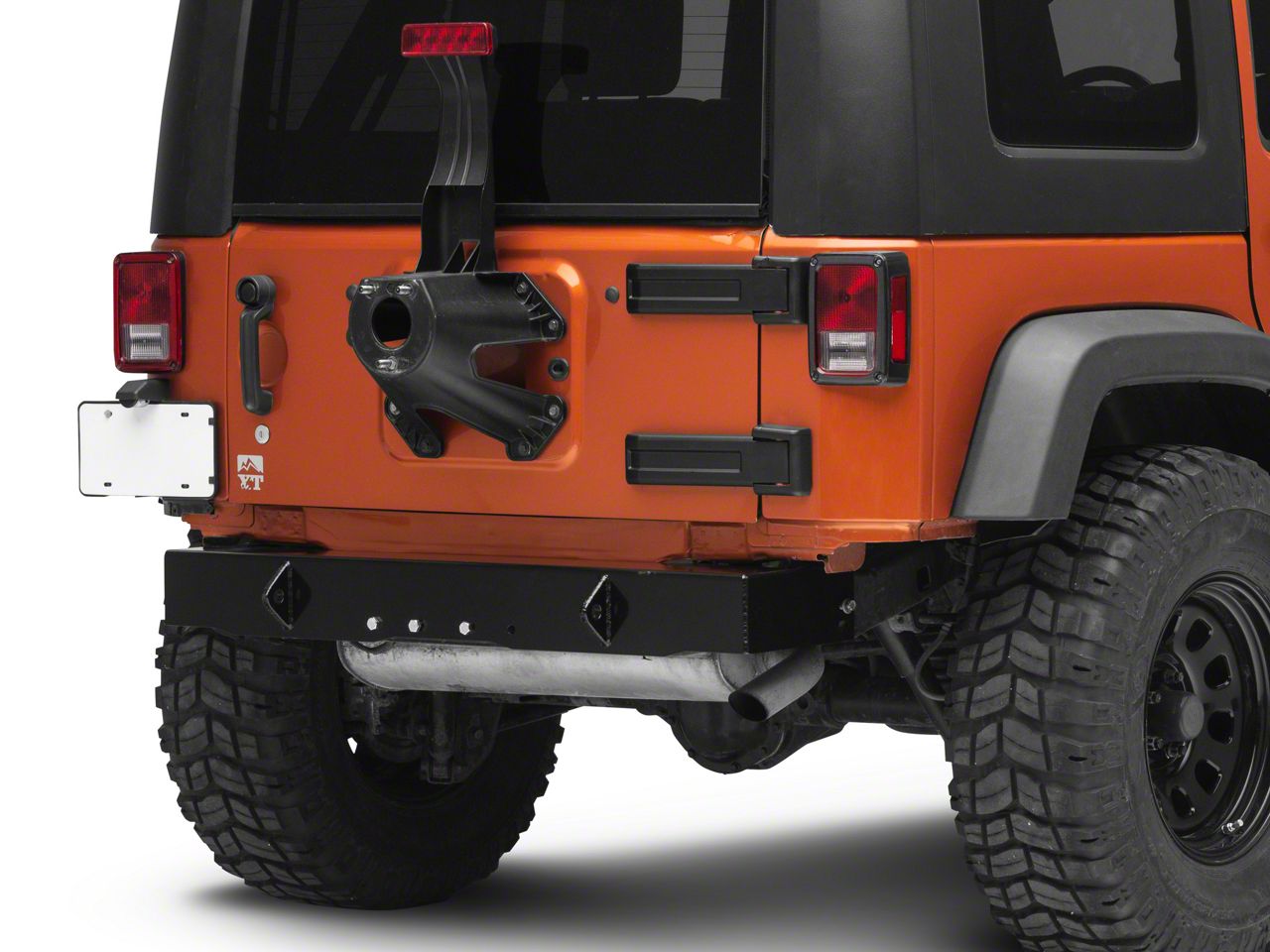 Steinjager Jeep Wrangler Stubby Rear Bumper with D-Ring Mounts; Bare Metal  J0048136 (07-18 Jeep Wrangler JK)