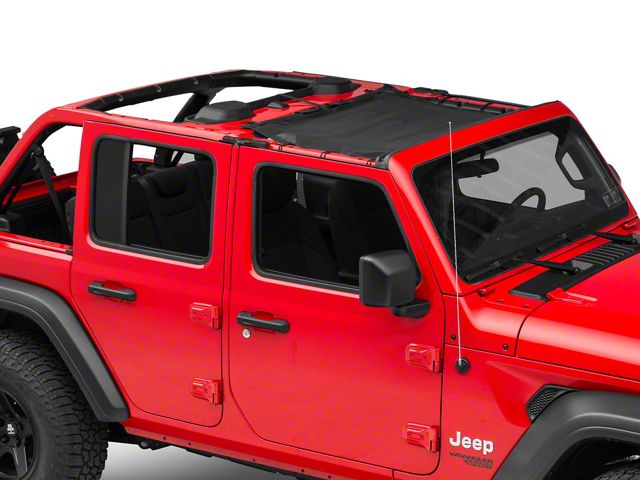 Steinjager Teddy Top Front Seat Solar Screen Cover; Black (18-24 Jeep Wrangler JL)