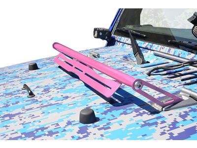 Steinjager LED Light Bar Hood Hinge Mounting Brackets; Pinky (07-18 Jeep Wrangler JK)