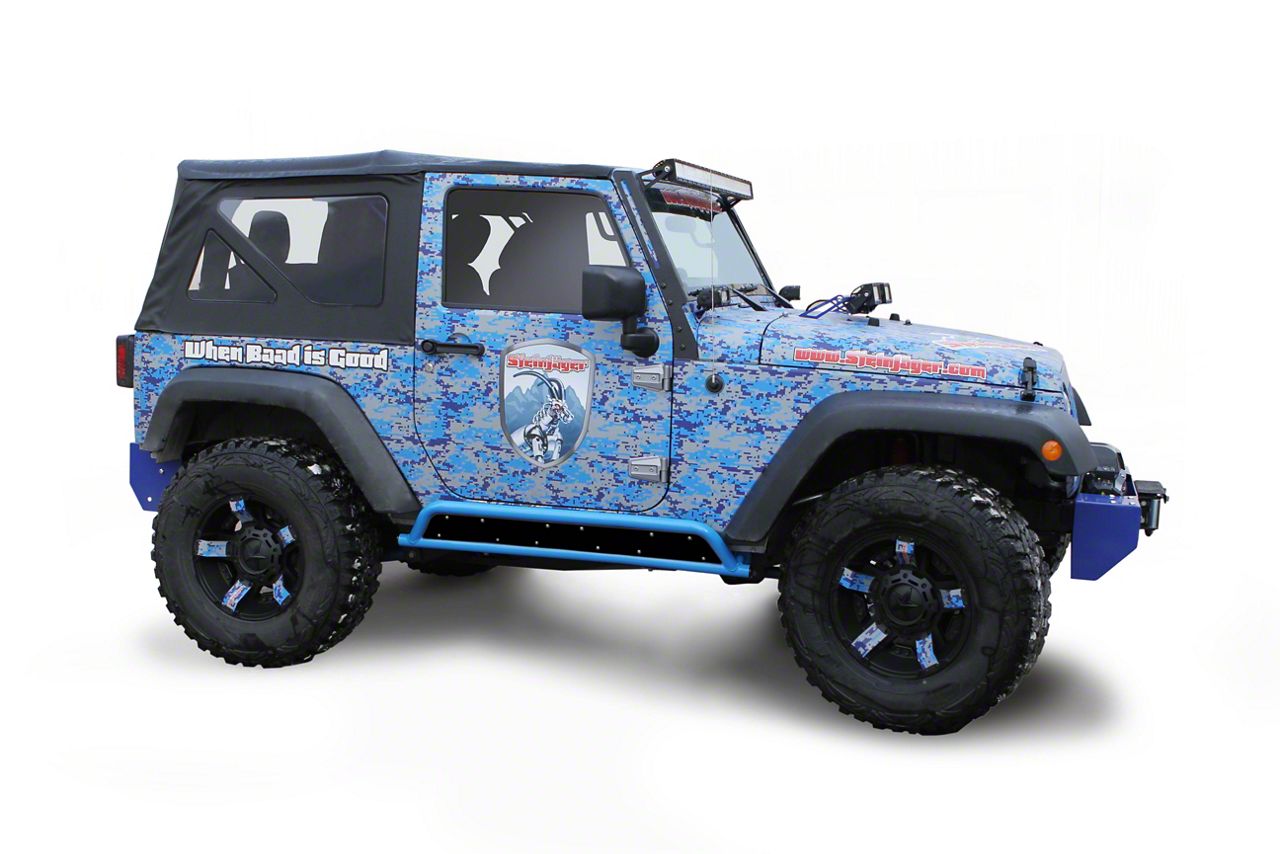 Steinjager Jeep Wrangler Phantom Rock Sliders; Playboy Blue J0044901 (07-18 Jeep  Wrangler JK 2-Door) - Free Shipping