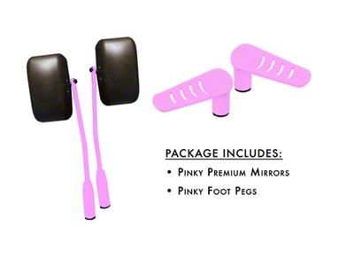 Steinjager Premium Mirror and Foot Peg Kit; Pinky (07-18 Jeep Wrangler JK)