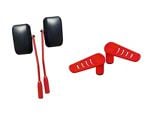 Steinjager Premium Mirror and Foot Peg Kit; Red Baron (07-18 Jeep Wrangler JK)