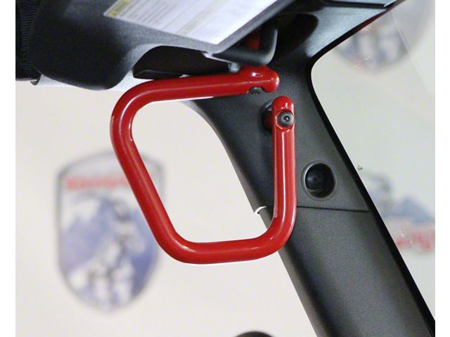 Steinjager Rigid Wire Form Front Grab Handles; Red Baron (07-18 Jeep Wrangler JK)