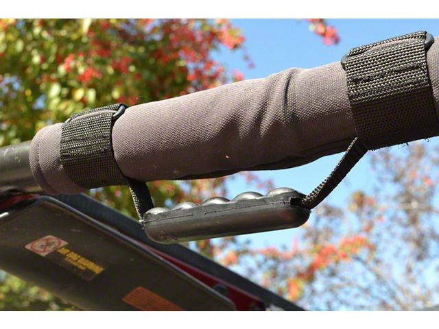 Steinjager Roll Bar Wrap Around Grab Handle Kit; Black (97-06 Jeep Wrangler TJ)