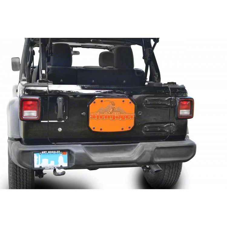 Steinjager Spare Tire Carrier Delete Plate; Fluorescent Orange (18-24 Jeep  Wrangler JL)