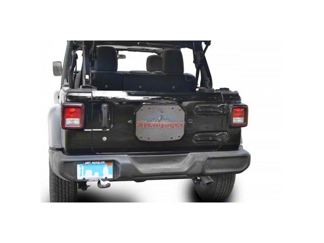 Steinjager Spare Tire Carrier Delete Plate; Gray Hammertone (18-24 Jeep Wrangler JL)