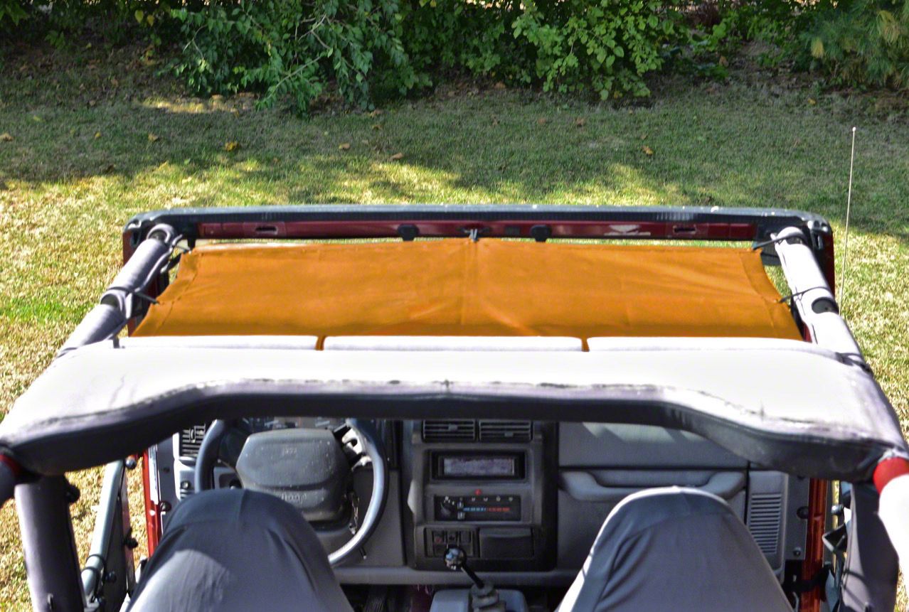 Steinjager Jeep Wrangler Teddy Top Front Seat Solar Screen Cover - Orange  J0041461 (97-06 Jeep Wrangler TJ)