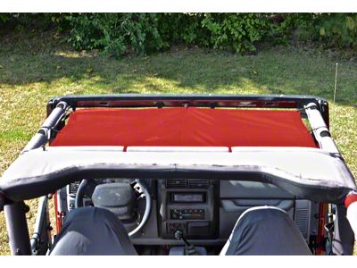 Steinjager Teddy Top Front Seat Solar Screen Cover; Red (97-06 Jeep Wrangler TJ)