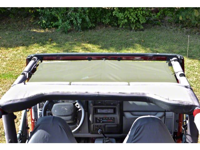 Steinjager Teddy Top Front Seat Solar Screen Cover; Tan (97-06 Jeep Wrangler TJ)