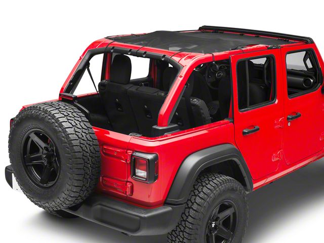 Steinjager Teddy Top Full Length Solar Screen Cover; Black (18-24 Jeep Wrangler JL 4-Door)