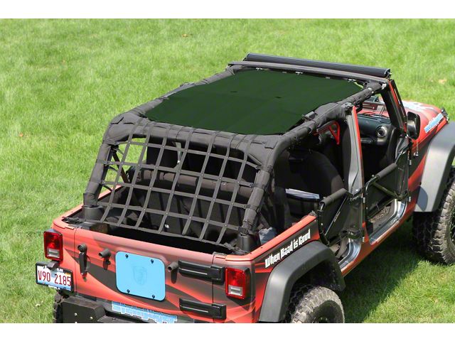 Steinjager Teddy Top Solar Screen Cover; Dark Green (07-09 Jeep Wrangler JK 4-Door)