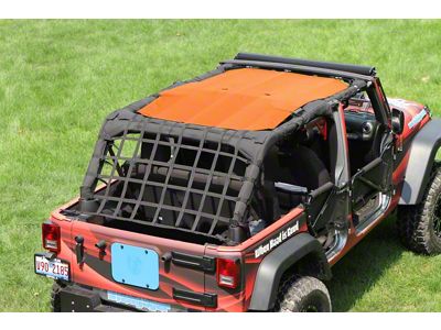 Steinjager Teddy Top Solar Screen Cover; Orange Mesh (07-09 Jeep Wrangler JK 4-Door)