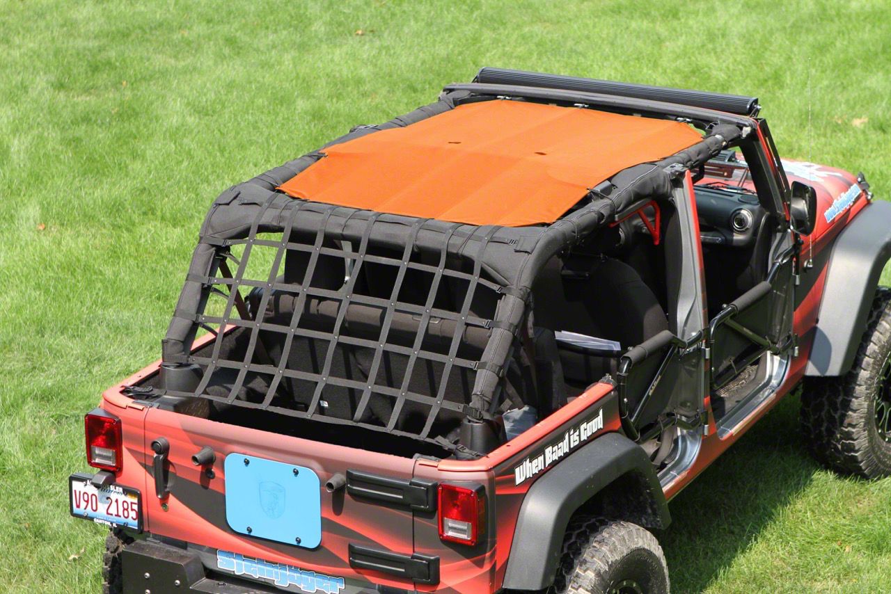 Steinjager Teddy Top Solar Screen Cover; Orange Mesh (10-18 Jeep Wrangler  JK 4-Door)