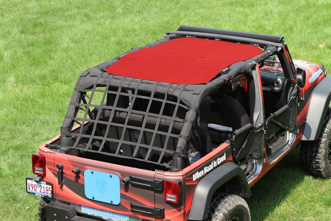 Steinjager Jeep Wrangler Teddy Top Solar Screen Cover; Orange Mesh J0041465  (10-18 Jeep Wrangler JK 4-Door) - Free Shipping