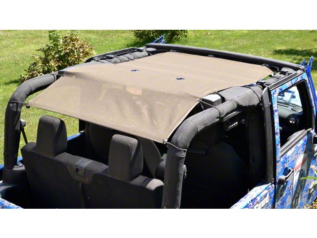 Steinjager Teddy Top Solar Screen Cover; Tan (10-18 Jeep Wrangler JK 2-Door)