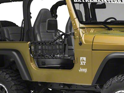 Steinjager Tube Door Cargo Net Covers; Black (97-06 Jeep Wrangler TJ)